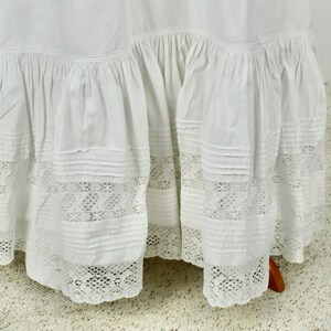 Victorian White Linen Petticoat with Hand Made LACE ....... size Small to Medium .......waist 22 inches image 4
