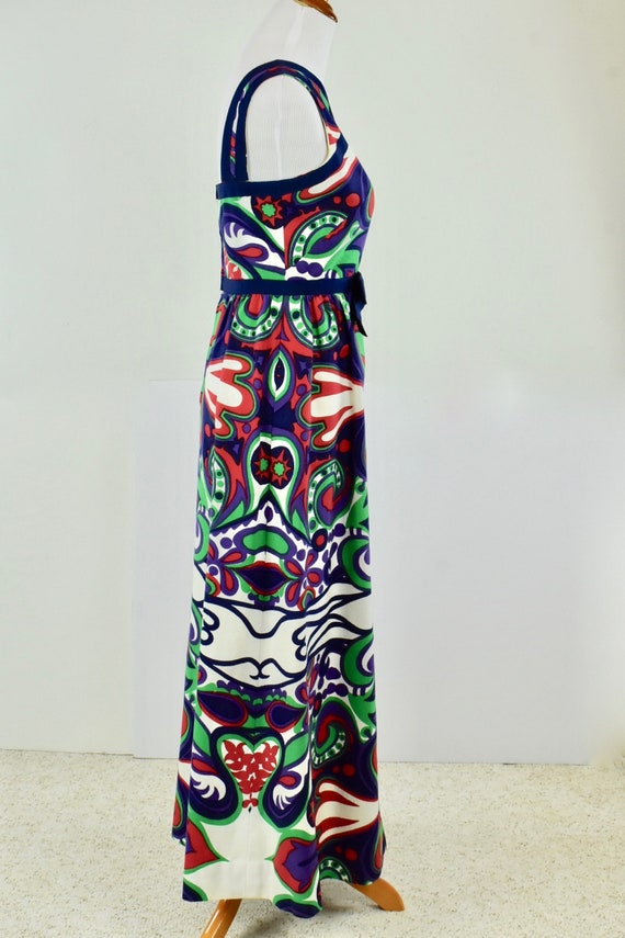1960s Shannon Rodgers PSYCHEDELIC Long  Dress ...… - image 8