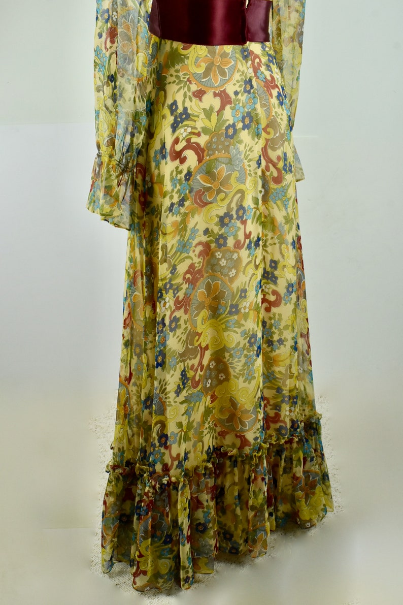 1970s Jack Bryan Chiffon GRANNY Dress........size Medium / 8 image 3
