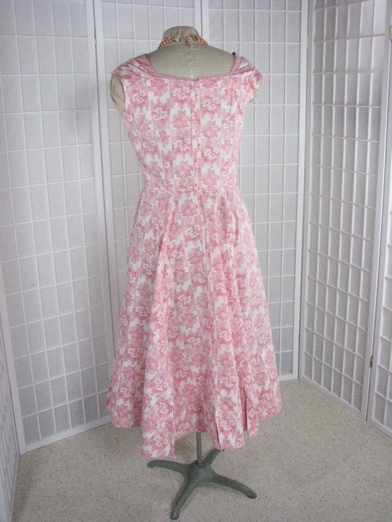 1950s Pink ROCKABILLY Cotton Sun Dress by Marjae … - image 5