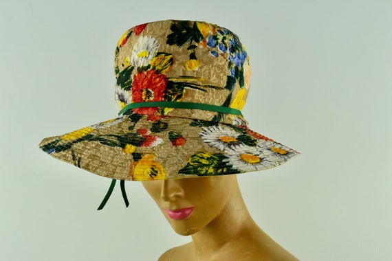 1960s Stetson Floral Trapunto / Textured Fabric H… - image 6