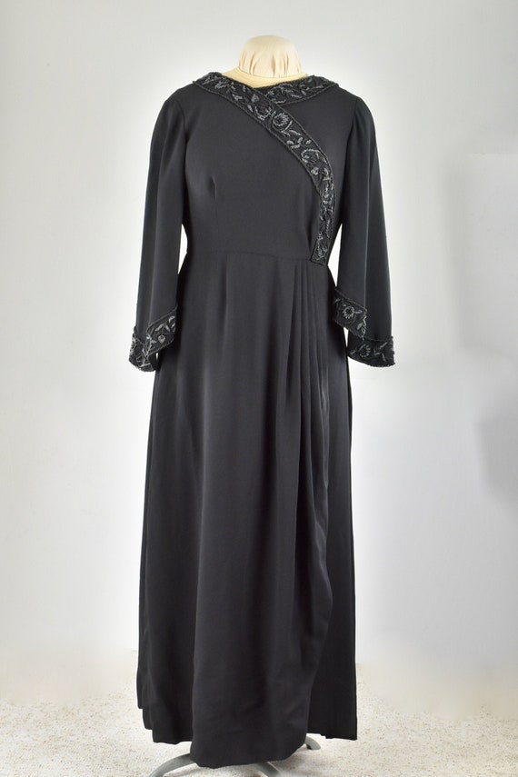 1940s Russian Style Black Silk Gown ... Custom Mad