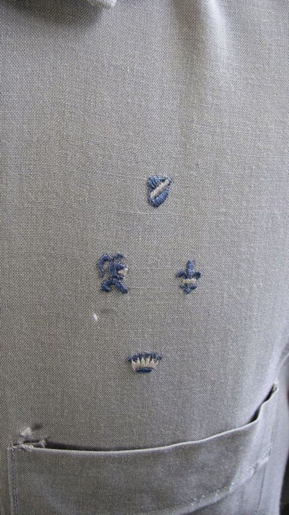 1950s Taupe Embroidered Bellamy Shirt........sz 1… - image 2