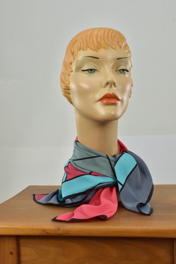 1960s VERA Neumann Geometric Silk Scarf