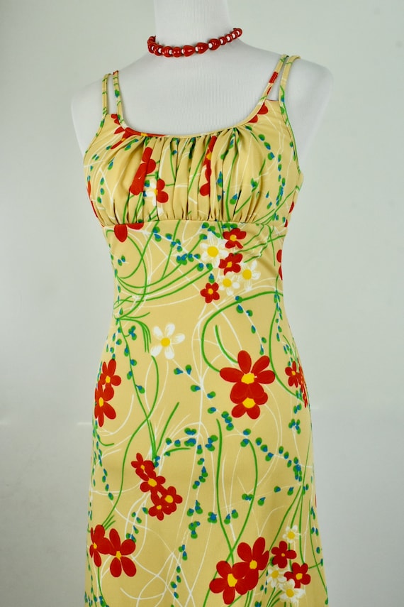 1970s JACK HARTLEY Polyester Maxi Dress.......size
