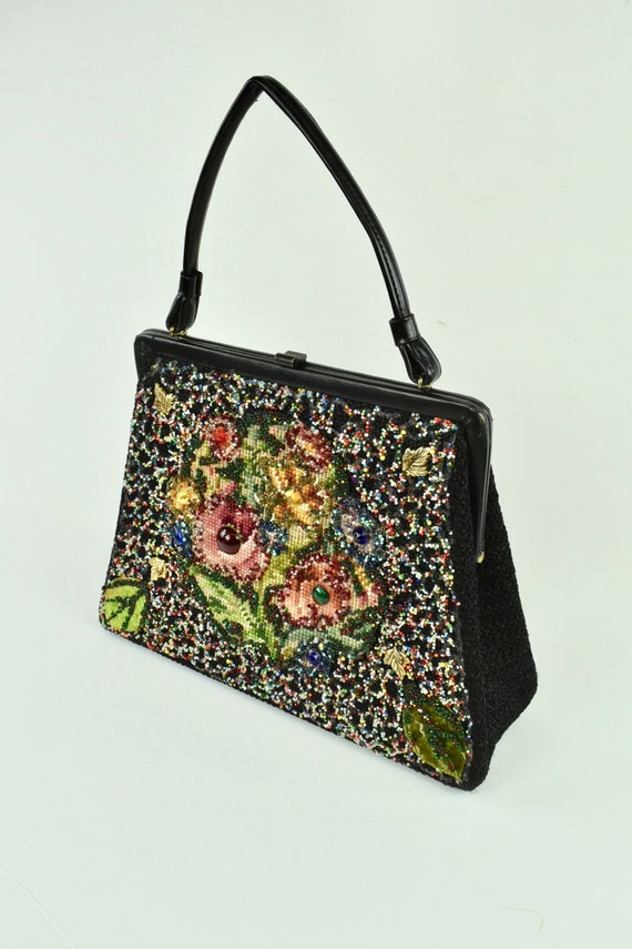 1950s SOURE Purse with GEMS  on Black............ 