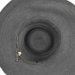 1930/40s Black Straw Hat ...... size Small image 6