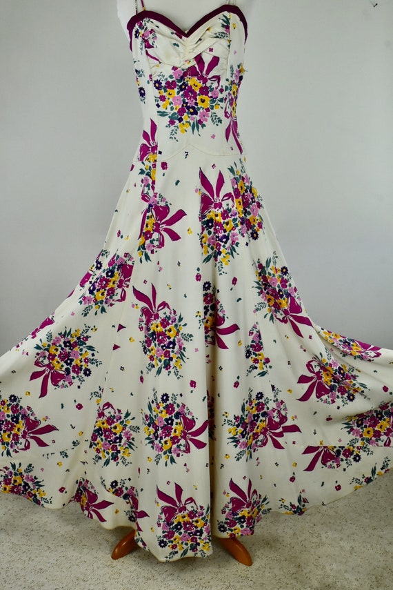 1940s Floral Gown with Bolero Jacket.... GORGEOUS!