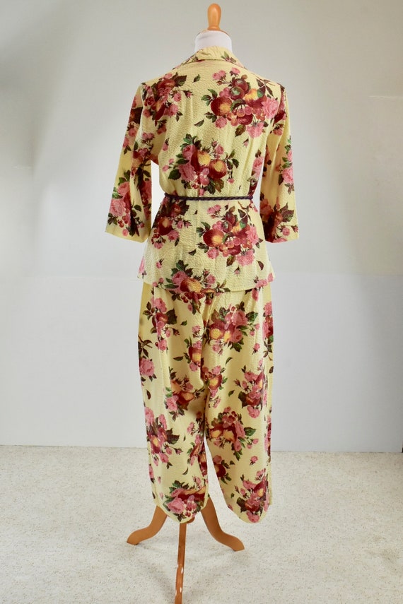 1940s Cotton Lounging HARLOW  Set.... FRUITS & FL… - image 7