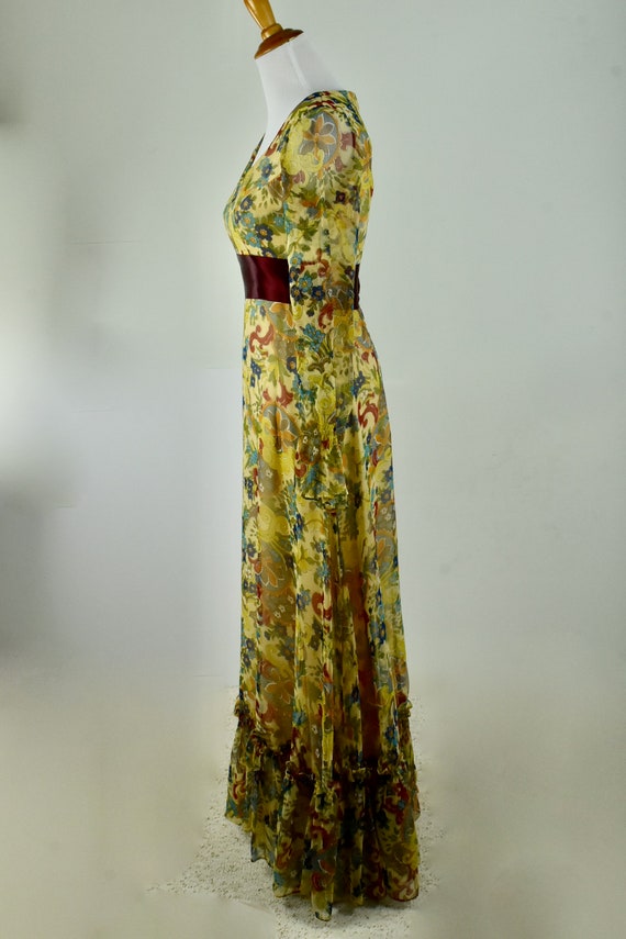 1970s Jack Bryan Chiffon GRANNY Dress........size… - image 5