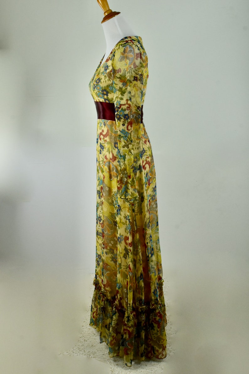 1970s Jack Bryan Chiffon GRANNY Dress........size Medium / 8 image 5