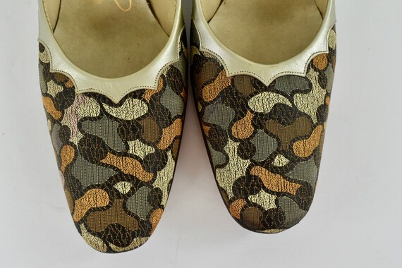 1950/60s Johansen Brocade & Leather Heels...... U… - image 2