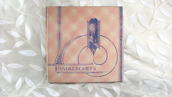 1920/30s Set of 2 Linen Handkerchiefs in Deco Box - image 2