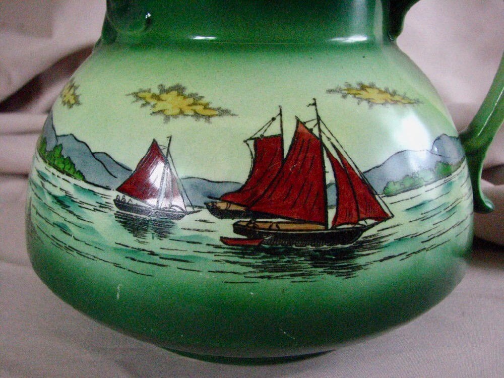 Antique D.f.haynes Ware Yarmouth Design Pottery Pitcher With Etsy