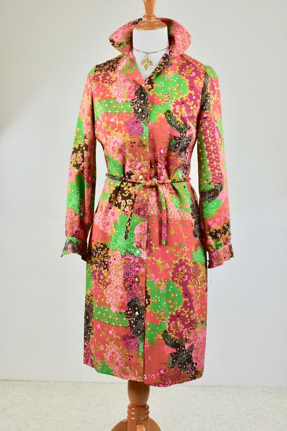 1960s JOHN MEYER Psychedelic Button Down Dress & T