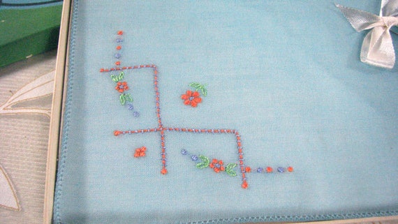 1920/30s Set of 2 Hand Embroidered Handkerchiefs … - image 3