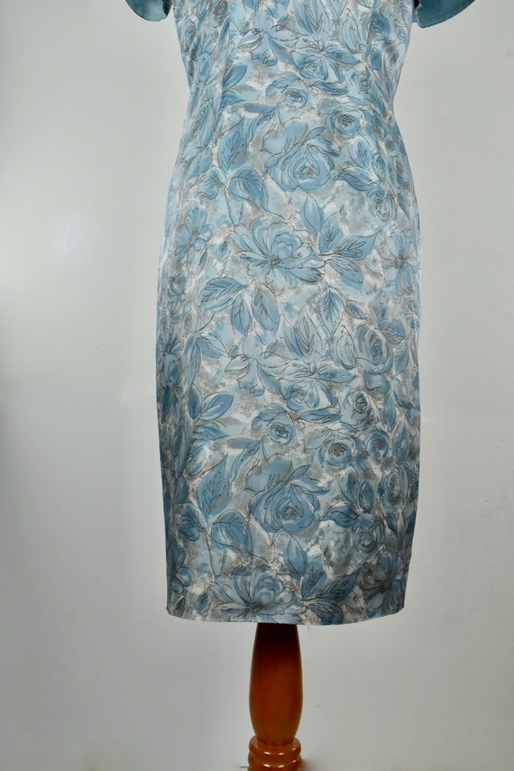 Early 1960s  Silk Floral Wiggle / Fitted  Dress &… - image 4