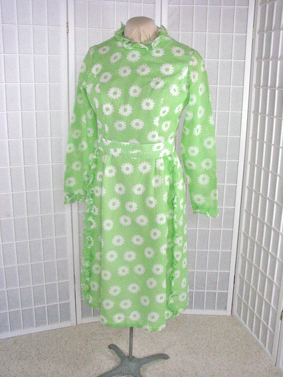 1960s Green Daisy Dress by Midge Grant......... Size 12 / Large - Etsy