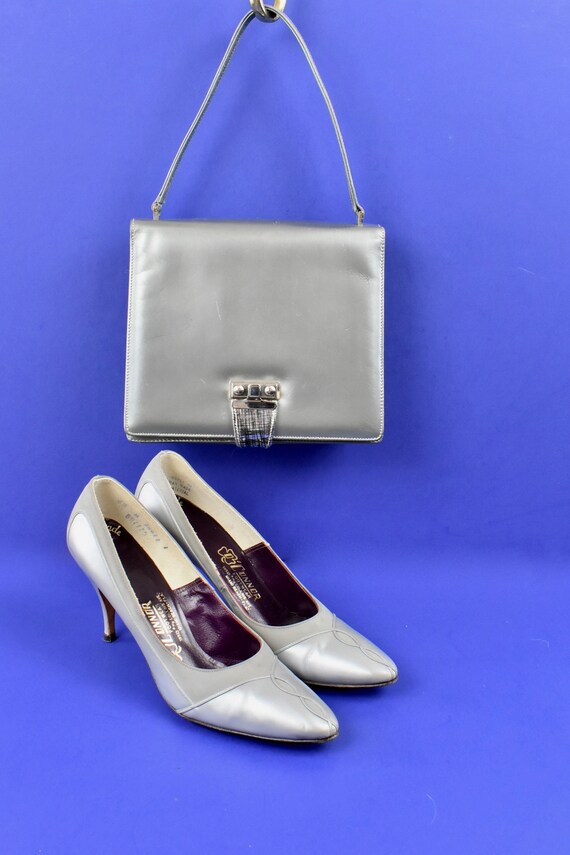 1950/60s  PEARLIZED GRAY Ensemble ..... Stilettos… - image 8