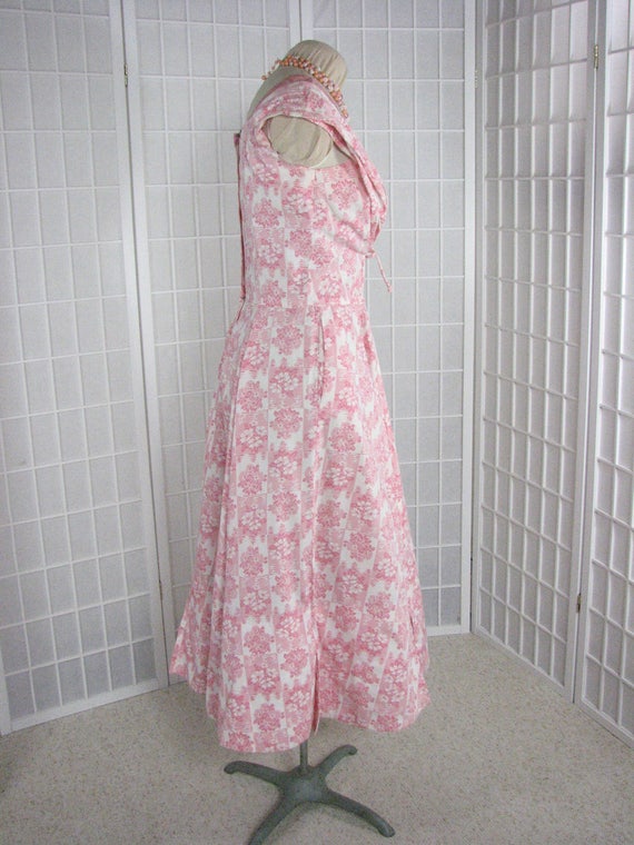 1950s Pink ROCKABILLY Cotton Sun Dress by Marjae … - image 4