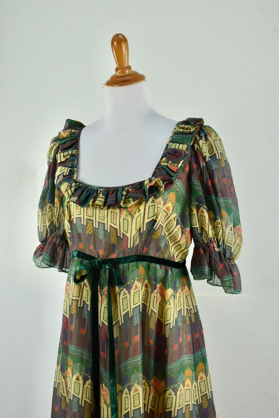 1970s SAMUEL SHERMAN  Prairie Style  Long Dress ..