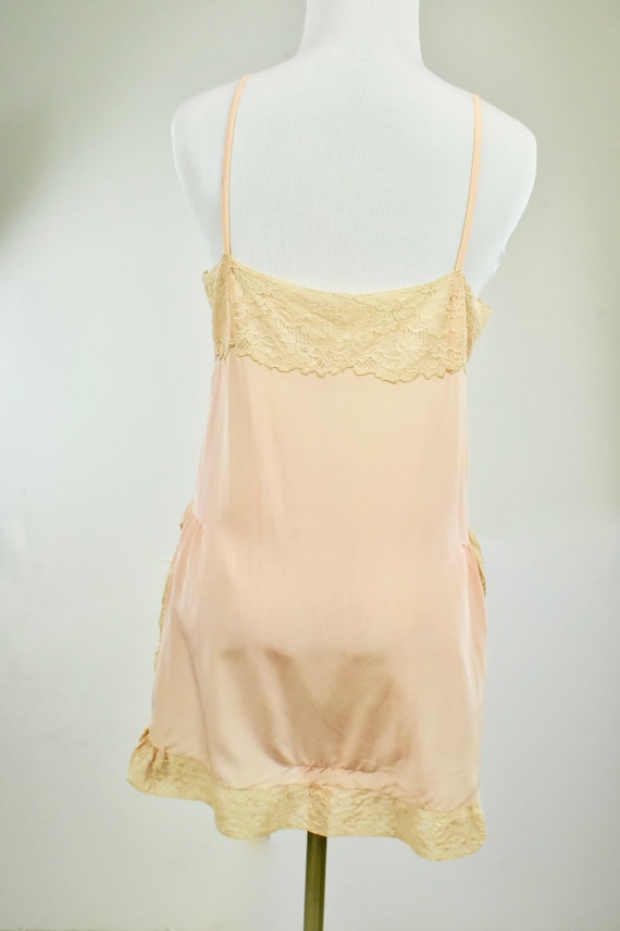 1920s Peach  Silk Step In Chemise... with HAND MA… - image 8