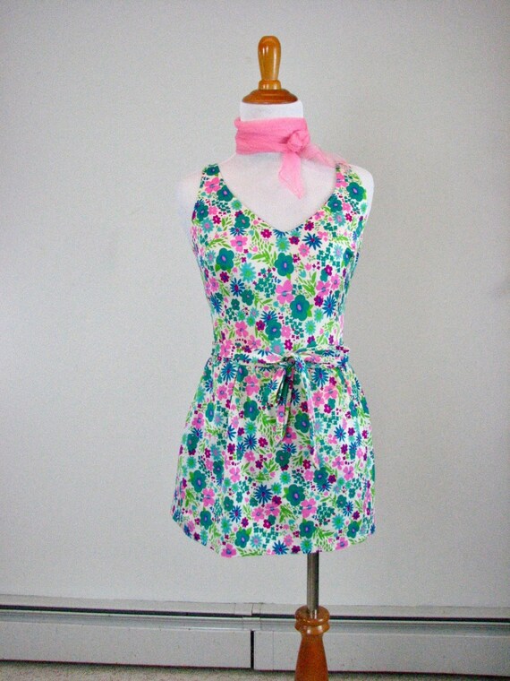 1960/70s Nylon Knit Swimsuit / Playsuit by Maxime