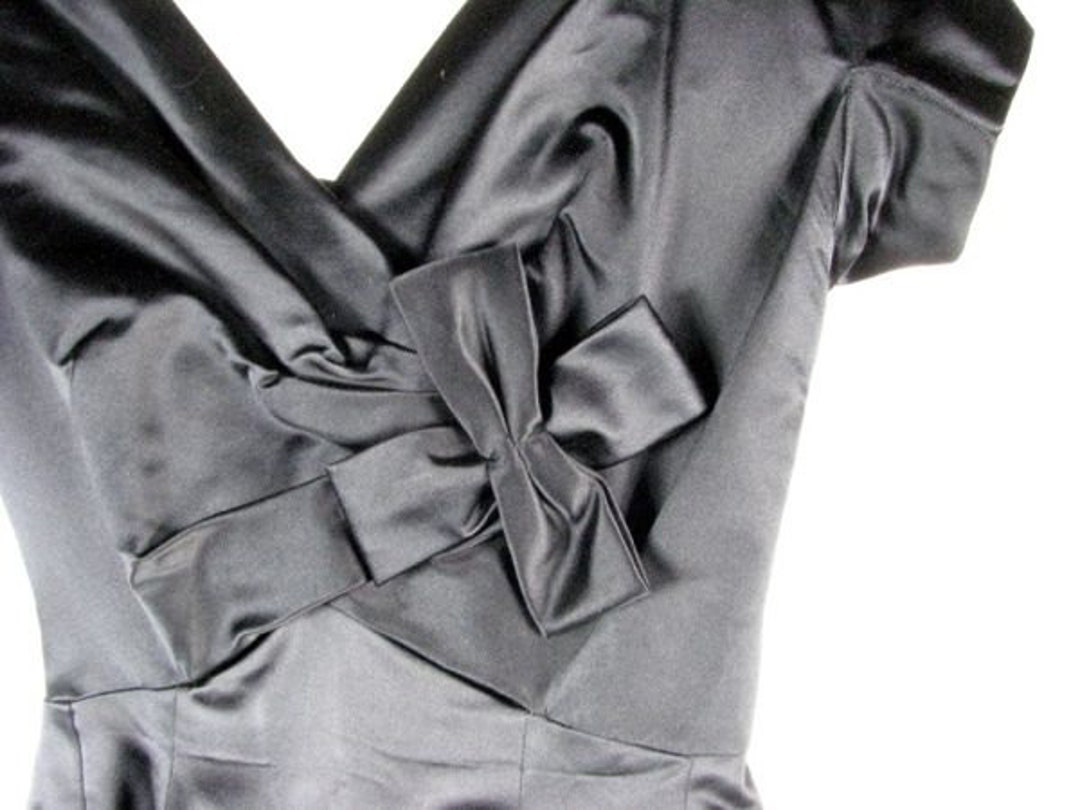 1950/60s Black Satin Party Dress.....saks Fifth Ave.......size - Etsy