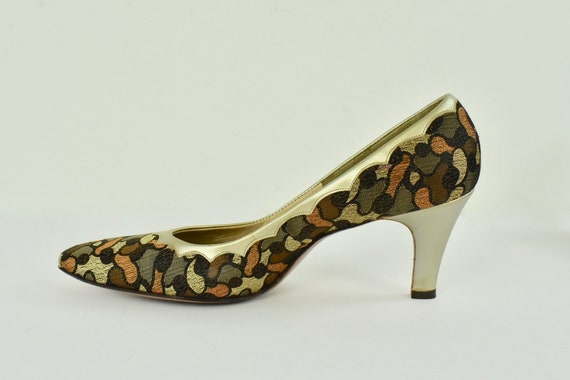 1950/60s Johansen Brocade & Leather Heels...... U… - image 4