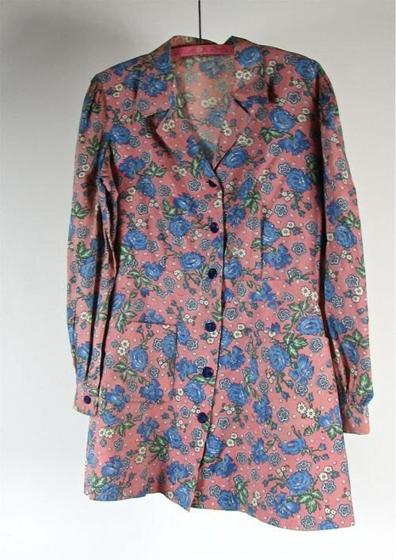 1940s Cotton  Floral Jacket.......size Large......