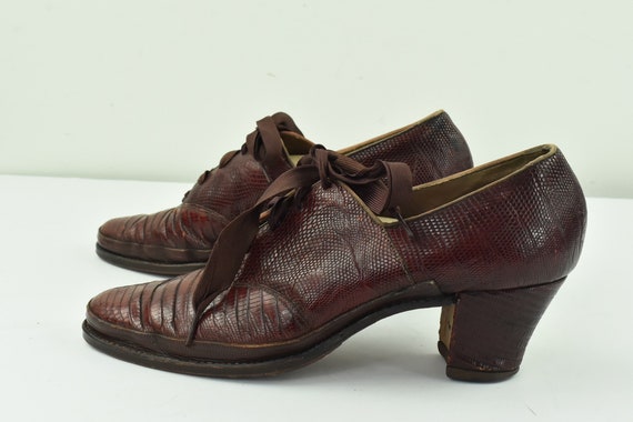 1930s REPTILE  Hand Sewn  SHENANIGANS Oxfords....… - image 5