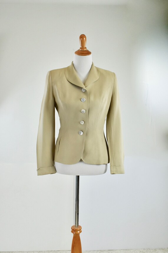 1940/50s WEATHERVANE Beige Celanese/Rayon Blazer.