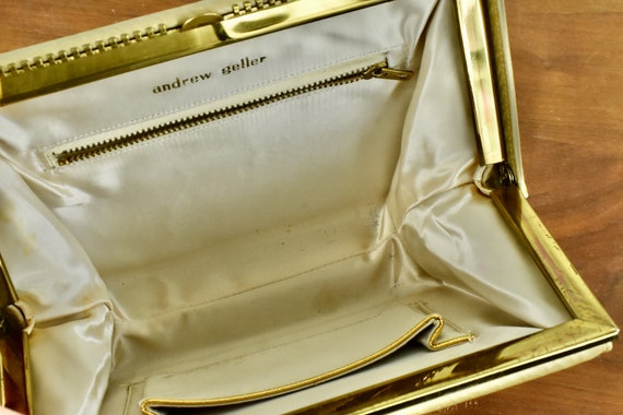 1960s ANDREW GELLER   Gold Leather  Handbag .....… - image 5