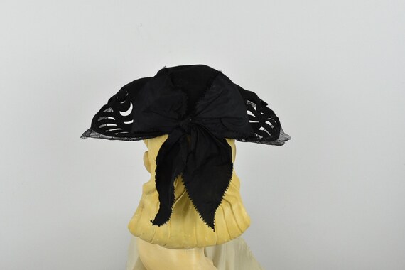 1930s Black  PEEK -a BOO  Hat with Fabulous Cut W… - image 4