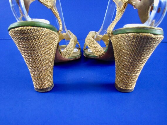 1940/50s Gold Lame Sandals for  John Wanamaker...… - image 4