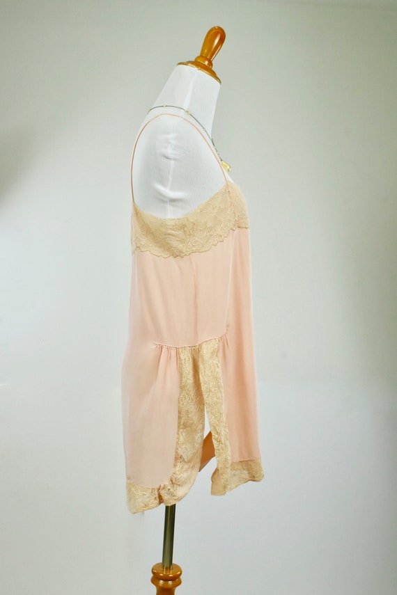 1920s Peach  Silk Step In Chemise... with HAND MA… - image 4