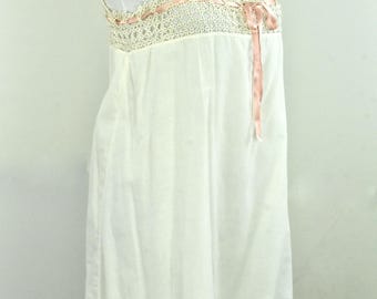 1910/20s  Ivory Lawn Chemise/ Romper  with Hand Done Tatting......size Medium to Large