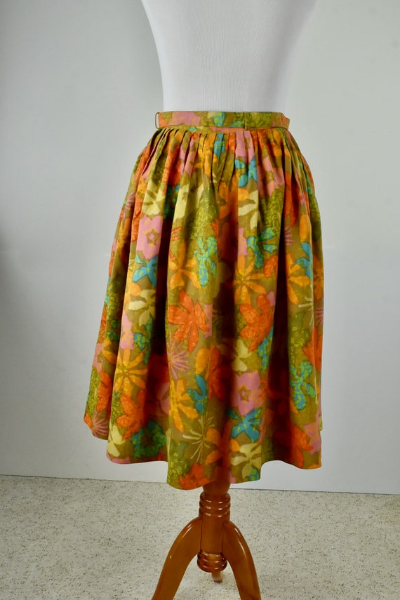 1950/60s Mid-Century Abstract Floral  Full Skirt … - image 4