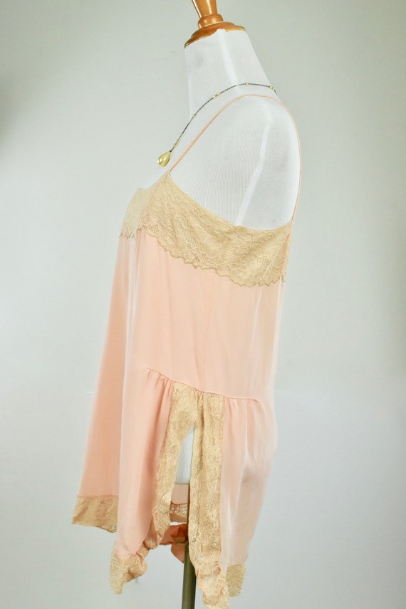 1920s Peach  Silk Step In Chemise... with HAND MA… - image 6