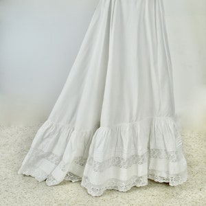 Victorian White Linen Petticoat with Hand Made LACE ....... size Small to Medium .......waist 22 inches image 1
