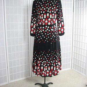 1930/40s Polka Dot Silk Dress in Black, Red, & Ivory.....size Medium....... FABULOUS PRINT image 4