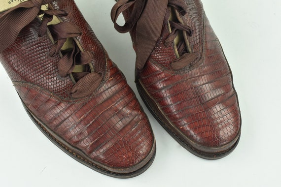 1930s REPTILE  Hand Sewn  SHENANIGANS Oxfords....… - image 2