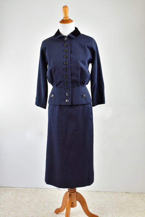 1950s BEN REIG Navy Blue  Suit ...  Mint  Conditi… - image 1