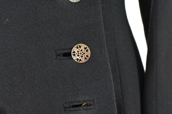 1940s PRINCESS / New Look  Black Crepe Wool Coat.… - image 4