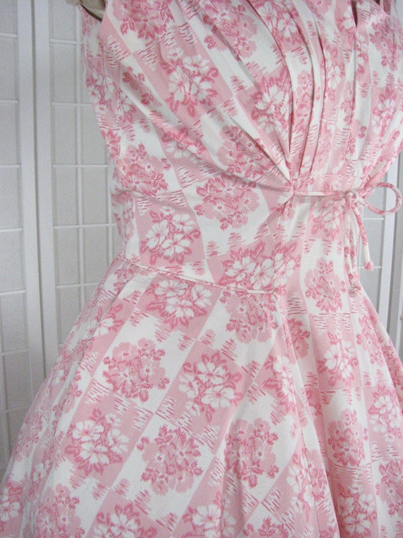 1950s Pink ROCKABILLY Cotton Sun Dress by Marjae … - image 2