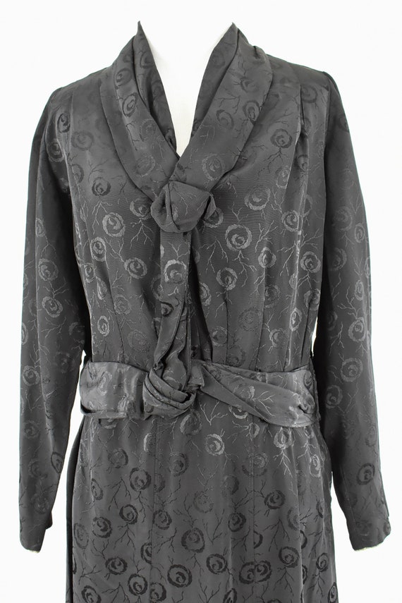 1920/30s Black Silk Damask Dress.... ORIGINAL by M