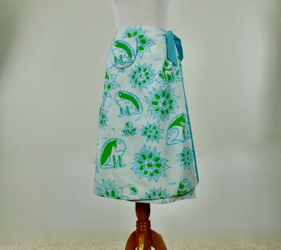 1960/70s VESTED GENTRESS Summer Wrap Skirt of Cr