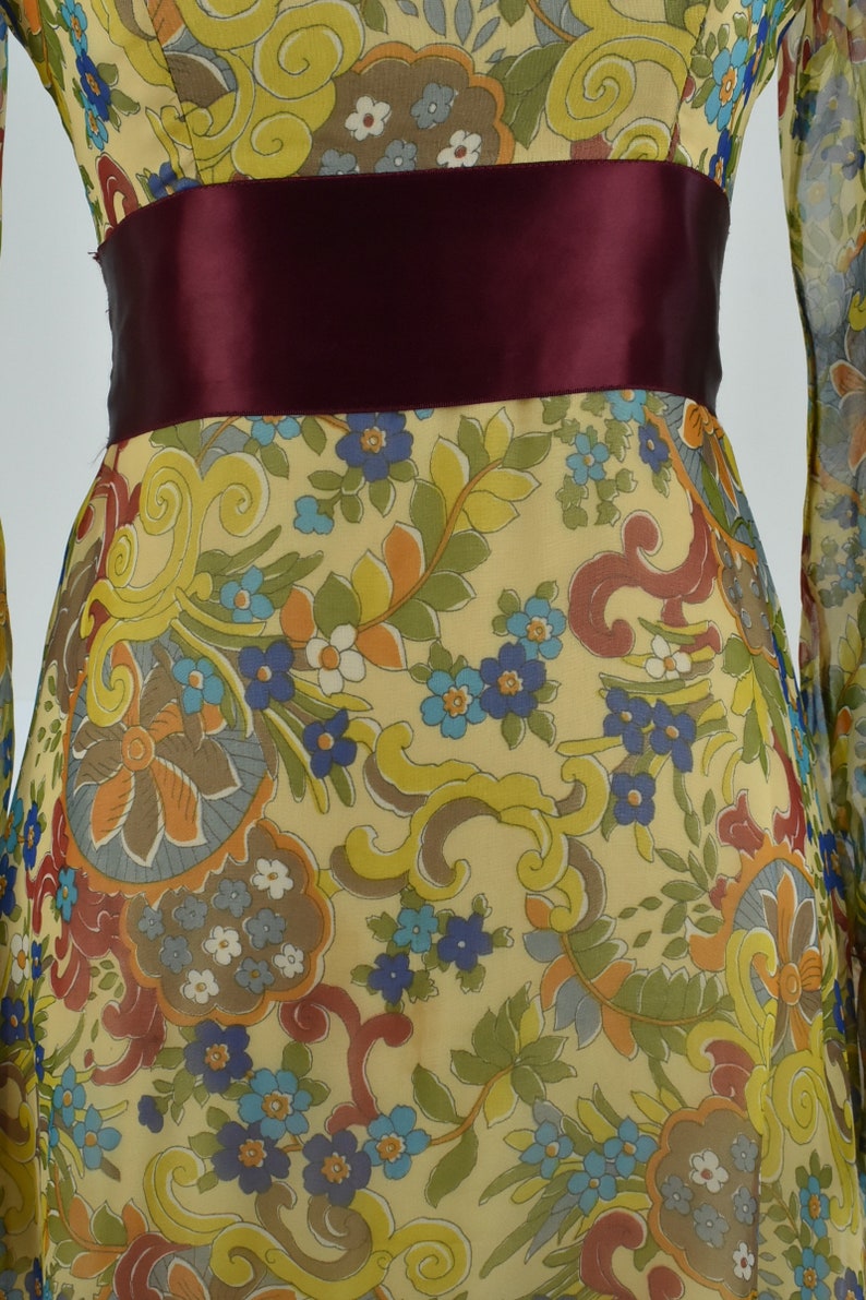 1970s Jack Bryan Chiffon GRANNY Dress........size Medium / 8 image 7