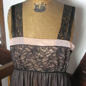 1960s Sheer Black Lacy Peignoir Set by Lady Leonora.....  GORGEOUS !  size Large/ 16