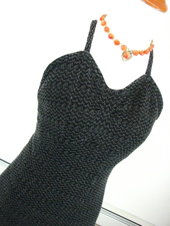 1930s Grey &  Black Knit Swimsuit...,.......... S… - image 2